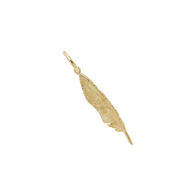 Feather Charm yellow (14K) main - Lucky Diamond - New York