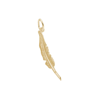 Feather Pen Charm yellow (14K) main - Lucky Diamond - New York