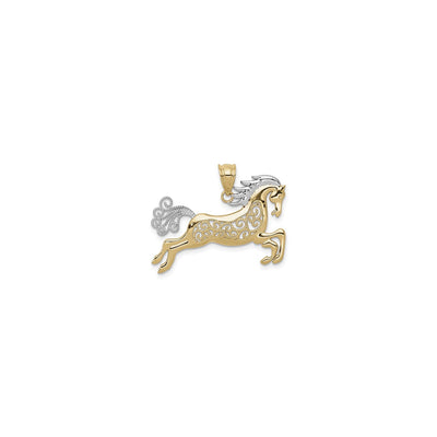 Filigree Racing Horse Pendant (14K) front - Lucky Diamond - New York