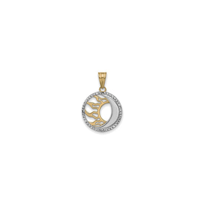 Flaming Sun and Crescent Moon Pendant (14K) front - Lucky Diamond - New York