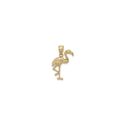 Flamingo Bird Open Back Pendant (14K) front - Lucky Diamond - New York