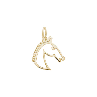 Flat Horse Head Charm yellow (14K) main - Lucky Diamond - New York