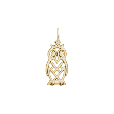 Flat Owl Charm yellow (14K) main - Lucky Diamond - New York