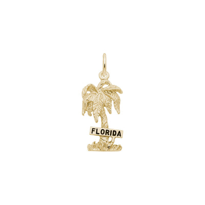 Florida Palm Tree Charm yellow (14K) main - Lucky Diamond - New York
