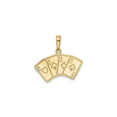 Four Aces Playing Cards Hand Pendant (14K) front - Lucky Diamond - New York