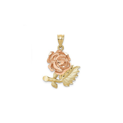 Garden Rose Pendant (14K) front - Lucky Diamond - New York
