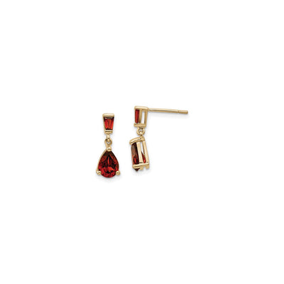 Garnet Drop Dangle Earrings (14K) front - Lucky Diamond - New York