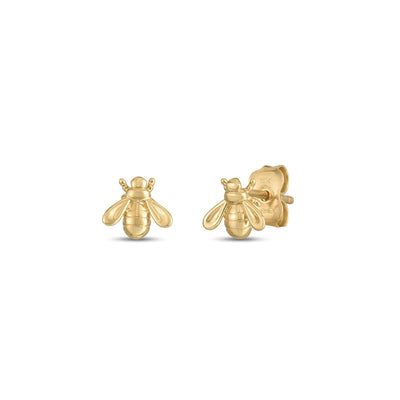 Glossy Bee Stud Earrings (14K) main - Lucky Diamond - New York