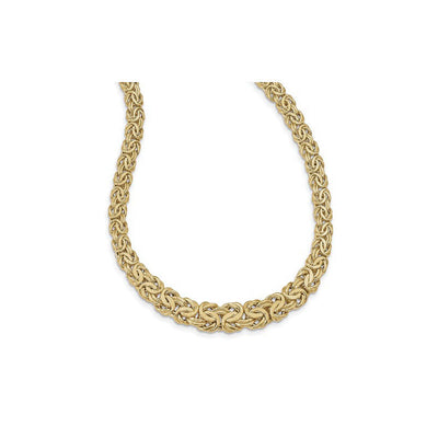 Graduated Flat Byzantine Necklace (14K) front - Lucky Diamond - New York
