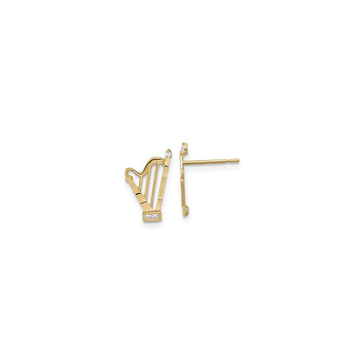 Harp CZ Stud Earrings (14K) main - Lucky Diamond - New York