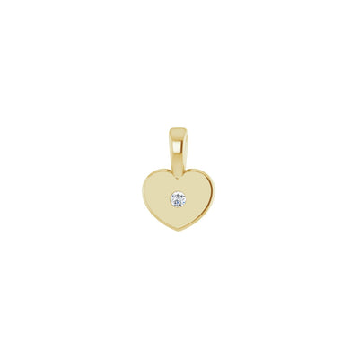 Heart Diamond Solitaire Pendant yellow (14K) front - Lucky Diamond - New York