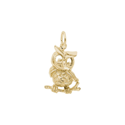 Horned Owl Charm yellow (14K) main - Lucky Diamond - New York