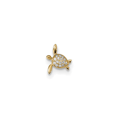 Icy Baby Sea Turtle Pendant (14K) front - Lucky Diamond - New York