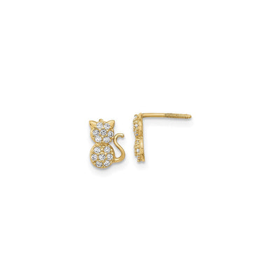 Icy Cat Screw Back Stud Earrings (14K) main - Lucky Diamond - New York