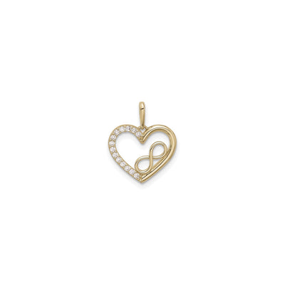 Icy Heart with Infinity Pendant (14K) front - Lucky Diamond - New York