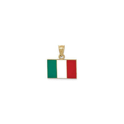 Italy Flag Enamel Pendant (14K) front - Lucky Diamond - New York