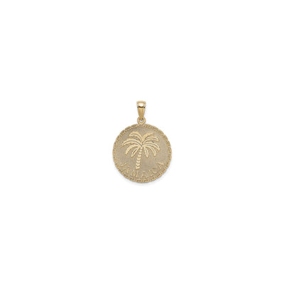 Jamaica Palm Tree Disc Pendant (14K) front - Lucky Diamond - New York