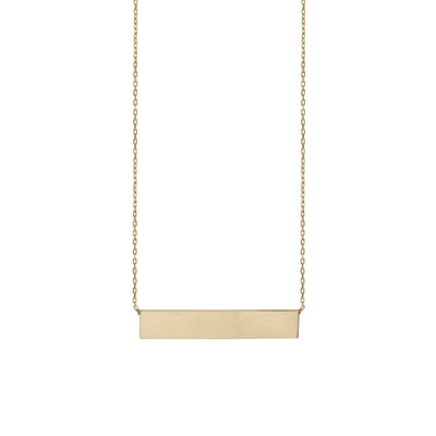 Large Horizontal Engravable Bar Necklace (14K) main - Lucky Diamond - New York