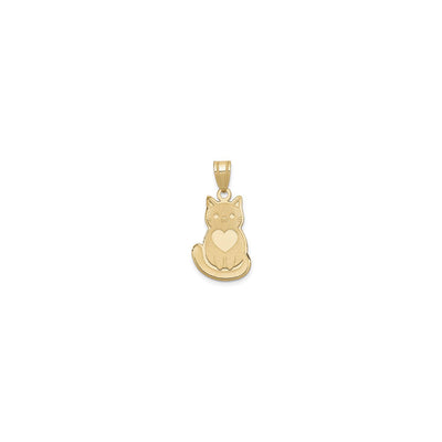 Laser Cut Cat with Heart Pendant (14K) front - Lucky Diamond - New York