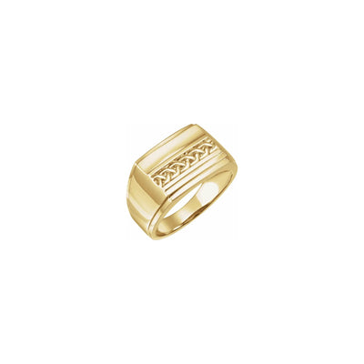 Lattice Design Rectangle Signet Ring (14K) main - Lucky Diamond - New York