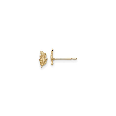 Leaf Stud Post Earrings (14K) main - Lucky Diamond - New York