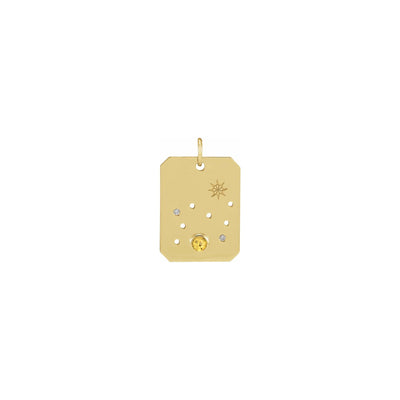 Leo Zodiac Constellation Citrine and Diamond Pendant yellow (14K) front - Lucky Diamond - New York