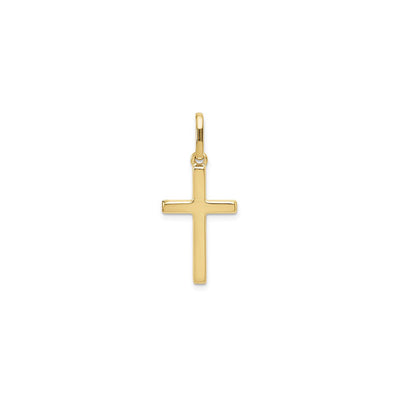 Lightweight Plain Cross Pendant (14K) front - Lucky Diamond - New York