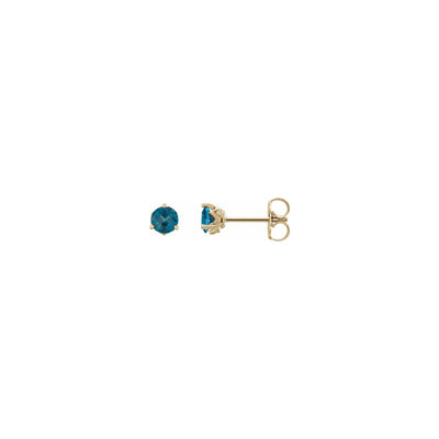 London Blue Topaz Stud Earrings (14K) main - Lucky Diamond - New York