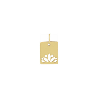 Lotus Cut-Out Rectangular Pendant yellow (14K) front - Lucky Diamond - New York