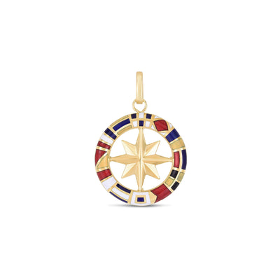 Maritime Flag Compass Pendant (14K) main - Lucky Diamond - New York