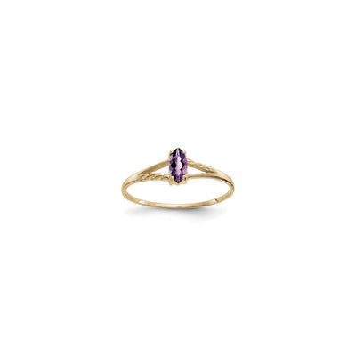 Marquise Amethyst Solitaire Split Shank Ring (14K) main - Lucky Diamond - New York