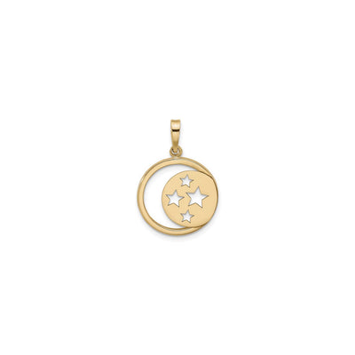 Moon and Stars Cut Out Pendant (14K) front - Lucky Diamond - New York