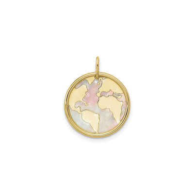 Mother of Pearl Earth Pendant (14K) front - Lucky Diamond - New York
