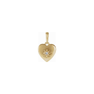 Natural Diamond Sun Puffy Heart Pendant (14K) front - Lucky Diamond - New York