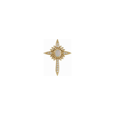 Natural Diamonds and Opal Nativity Cross Pendant (14K) front - Lucky Diamond - New York