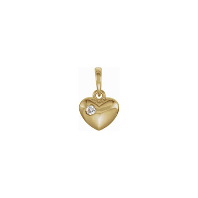 Natural Solitaire Diamond Heart Pendant (14K) front - Lucky Diamond - New York