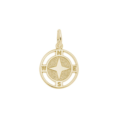 Nautical Compass Charm yellow (14K) main - Lucky Diamond - New York