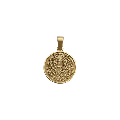 Our Father Prayer Spiral Disc Pendant (14K) front - Lucky Diamond - New York