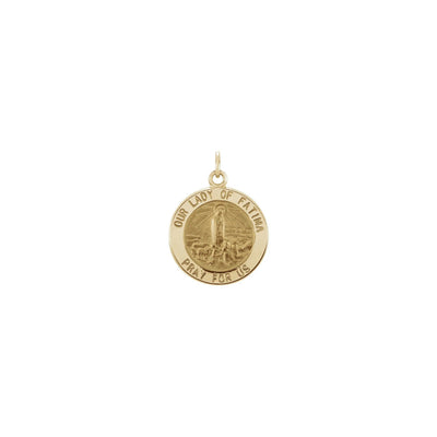 Our Lady of Fatima Round Medal Pendant (14K) large - Lucky Diamond - New York