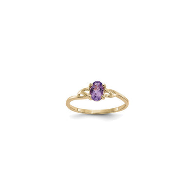 Oval Amethyst Solitaire Ring (14K) front - Lucky Diamond - New York