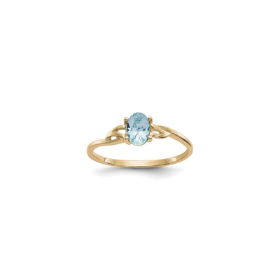 Oval Aquamarine Solitaire Ring (14K) front - Lucky Diamond - New York