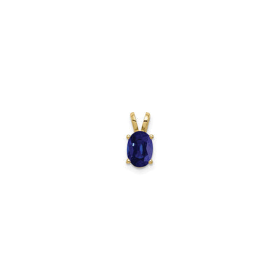 Oval Blue Sapphire Pendant (14K) front - Lucky Diamond - New York