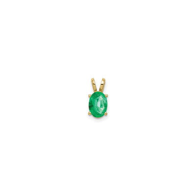 Oval Emerald Pendant (14K) front - Lucky Diamond - New York