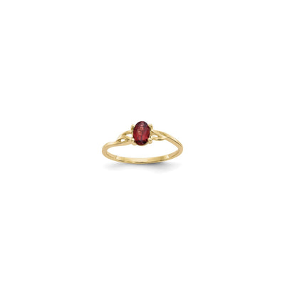 Oval Garnet Ring (14K) front - Lucky Diamond - New York
