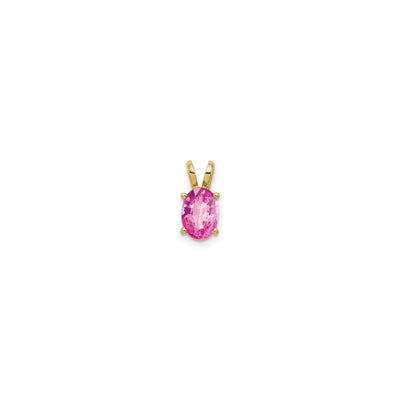 Oval Pink Sapphire Pendant (14K) front - Lucky Diamond - New York