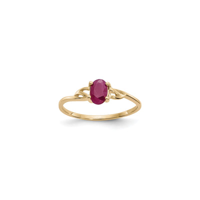 Oval Ruby Solitaire Ring (14K) front - Lucky Diamond - New York