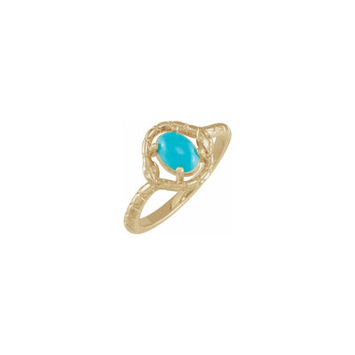 Oval Turquoise Double Snake Ring (14K) main - Lucky Diamond - New York
