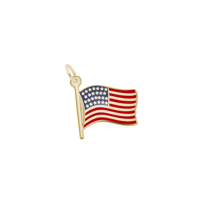 Painted American Flag Charm yellow (14K) main - Lucky Diamond - New York