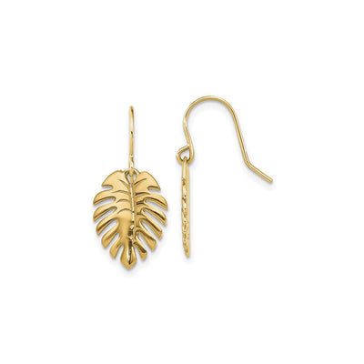 Palm Leaf Dangle Earrings (14K) main - Lucky Diamond - New York