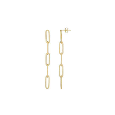 Paperclip Five-Links Dangling Earrings (14K) main - Lucky Diamond - New York